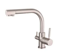 Трипътен кухненски смесител - сатен